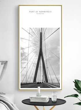 黑白灰工业风建筑装饰画画芯