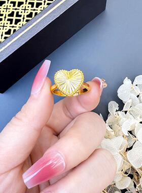 越南沙金心形项链女轻奢耳钉