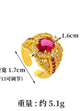 越南沙金仿鸽子蛋戒指女