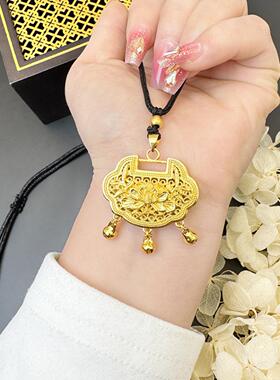 国潮莲花弥勒佛龙纹项链