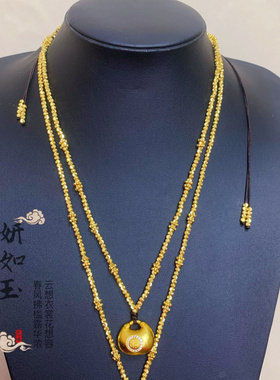 国潮新中式金色坨坨小胖福百搭小