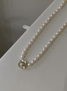 STINA法式淡水珍珠项链女设计感