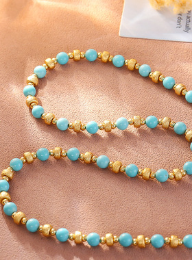 STINA夏季新品石彩色串珠项链小