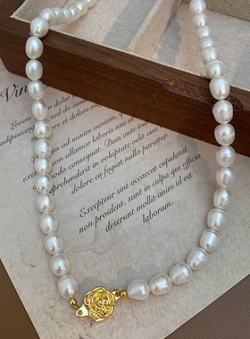 STINA磁吸扣珍珠项链女百搭感新