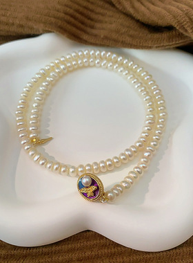 STINA新款淡水无核珍珠项链女复