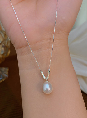 STINAS925纯银碎银子淡水珍珠吊