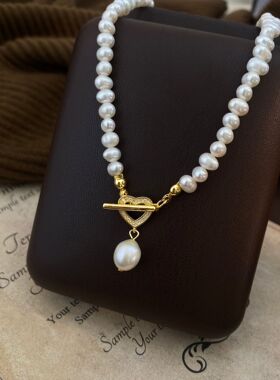 STINA新款淡水珍珠项链女法式高