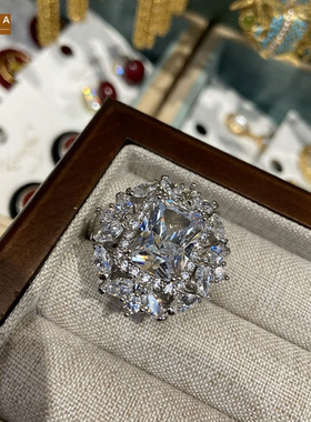 STINA珠宝铜底金方块彩宝欧美金
