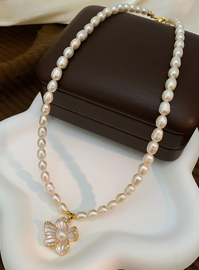 STINA天然淡水无核珍珠项链女气