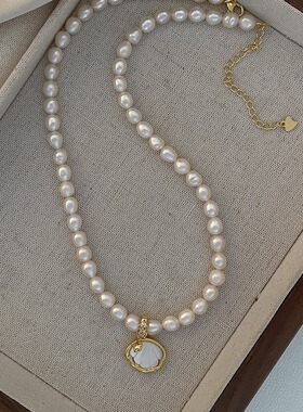 STINA新款5mm淡水米粒珍珠项链