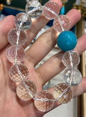 STINA16M白水晶项链手链海蓝宝手