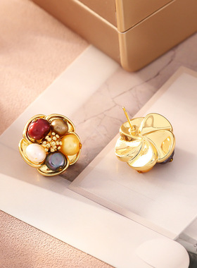 STINA油画风莫奈花园淡水珍珠项