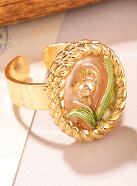 STINA天然巴洛克珍珠戒指女小众