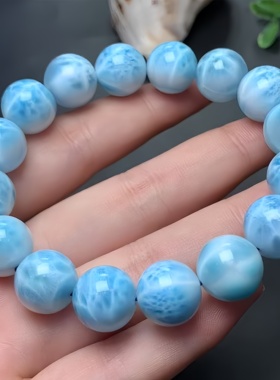 正品天然高品质海纹石14圆珠手链男女款手串文玩工艺珠宝饰品