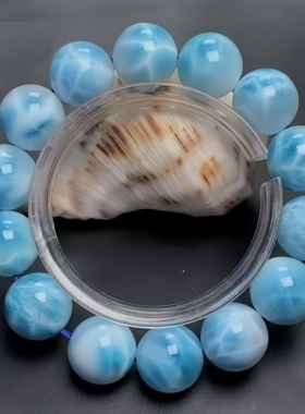 正品天然高品质海纹石14圆珠手链男女款手串文玩工艺稀有珠宝饰品
