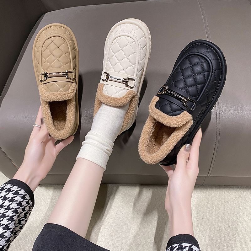 爆款加绒软底妈妈新款棉鞋女款冬季保暖防滑脚蹬懒人豆豆,淘宝优惠券,粉丝福利购,淘宝优惠卷