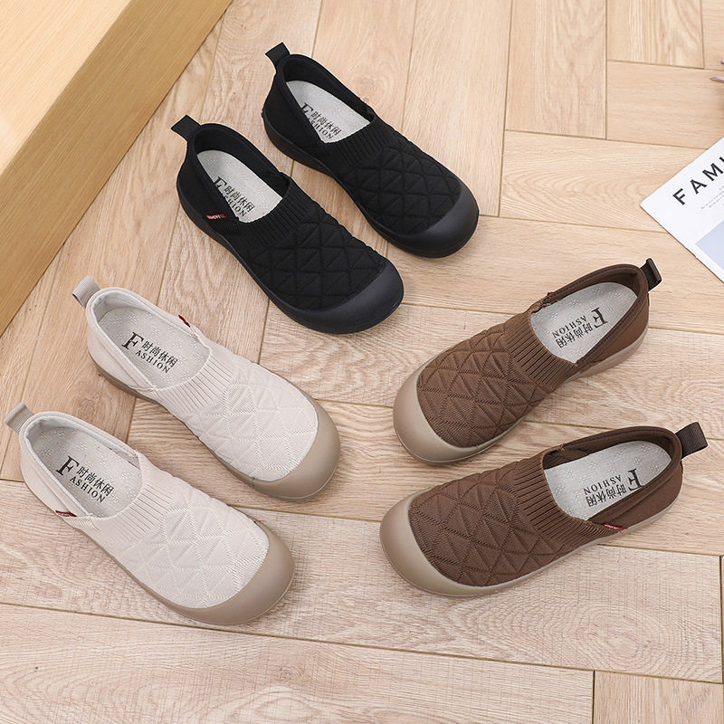 春秋季新款女布鞋软底软面一脚蹬时尚妈妈鞋轻便舒适防滑工作鞋,淘宝优惠券,粉丝福利购,淘宝优惠卷