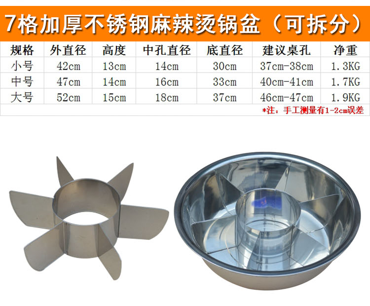 串串盆格子卤煮摆摊加厚大号分格鸳鸯锅关东煮商用锅多格麻辣烫锅