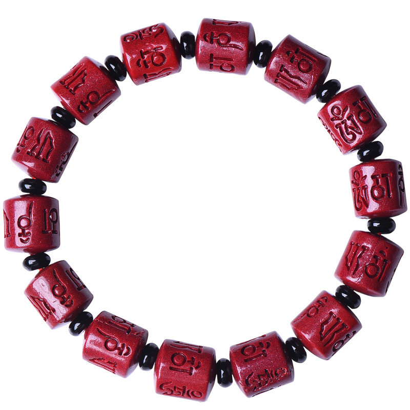 朱砂辟邪转运珠紫金沙红手链女手串 雁唐手链