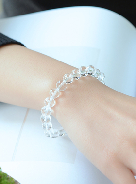 雁唐手链天然白水晶男士巴西