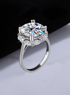925纯银戒指女5克拉豪华挚爱莫桑石超闪指环时尚高级工厂