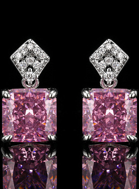 珠宝首饰套装耳环戒指吊坠高碳钻方形镶嵌冰花切轻奢时尚女款饰品