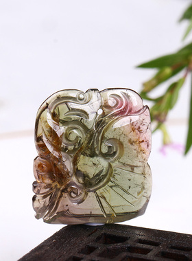 西瓜碧玺吊坠通透旺夫女士饰品