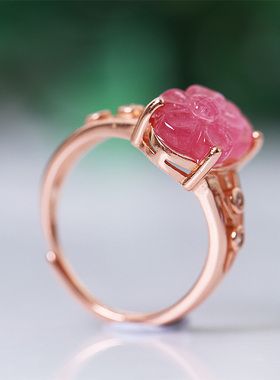 超值精品巴西老矿天然女粉色戒指