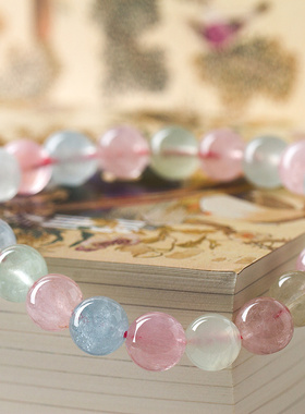 精挑全新玻璃体糖果色天然摩根石