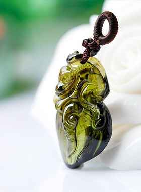 正品巴西手工雕刻电气石绿色碧玺