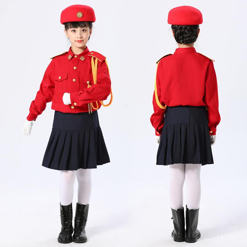 新款鼓号队服装中小学生升旗手服儿童仪仗队管乐队服少先队鼓乐服-图1