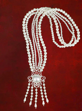 蒙古族传统贵族项链手链少数民族风旅拍内蒙古摄影写真服颈毛衣链