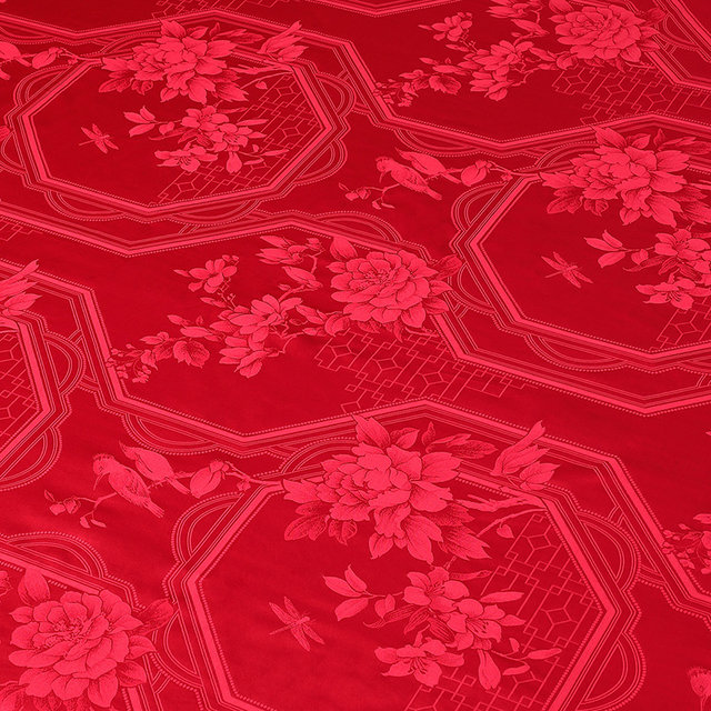 Fu'anna Wedding Four-Piece Set Wedding Red Cotton Bedding Festive Bedding Sheets Wedding Jacquard Newly Wedding Quilt
