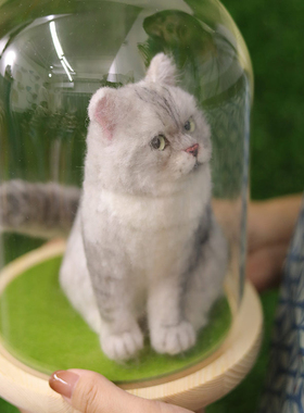 羊毛毡猫咪摆件来图定制