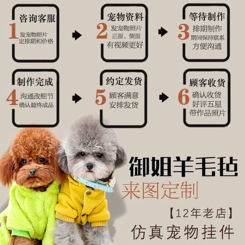 御姐羊毛毡猫狗玩偶定制仿真宠物离世纪念车载摆件纯手工diy泰迪 - 图3