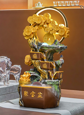 聚宝盆招财流水摆件循环水景观
