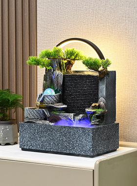 简约水幕墙假山流水摆件循环水景