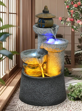 庭院茶室流水摆件中式玄关阳台