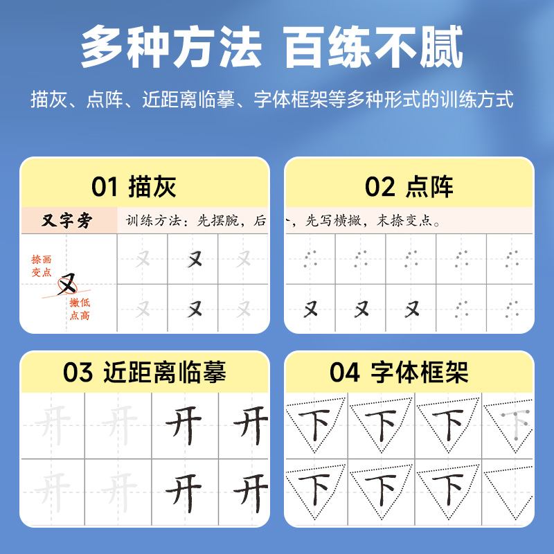 时光学楷书突破中小学生成人楷书字帖全套零基础控笔笔画偏旁间架结构字词专训古诗训练循序渐进由易到难进阶训练一笔一画写好字-图2