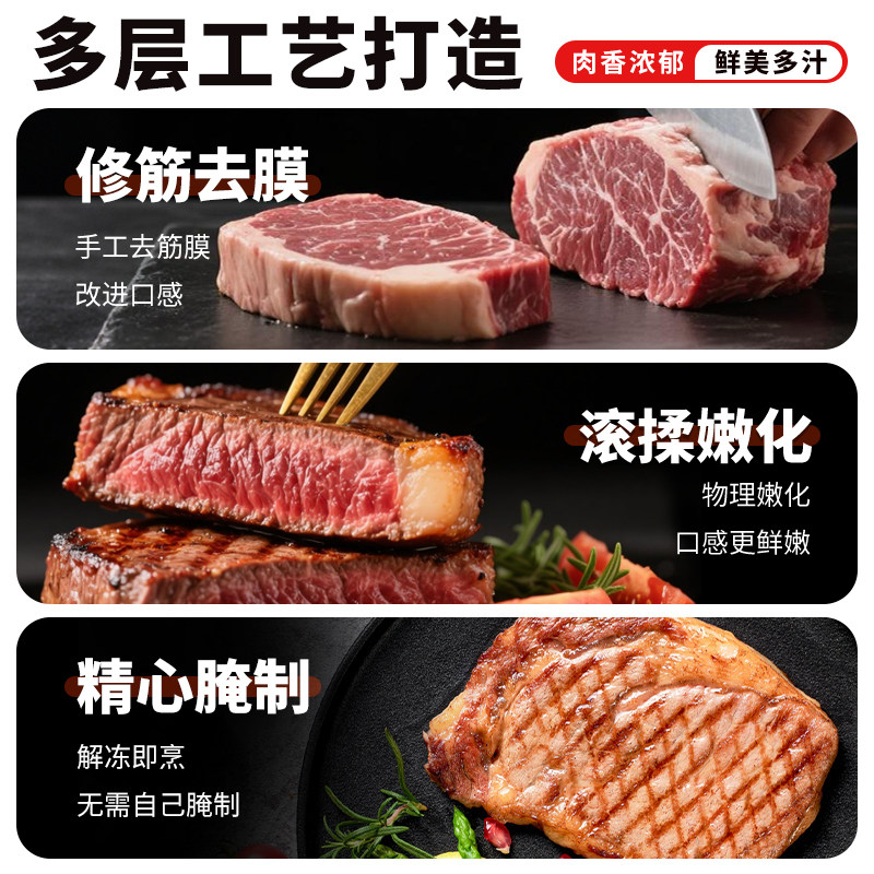 顶诺牛排套餐家庭儿童牛扒新鲜牛肉家用菲力黑椒西餐官方旗舰店