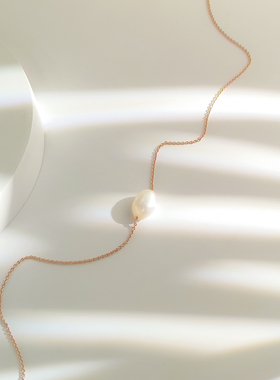 terra天然巴洛克珍珠925银项链