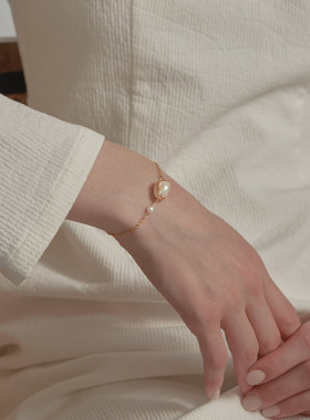 绕线天然巴洛克珍珠手链小众设计