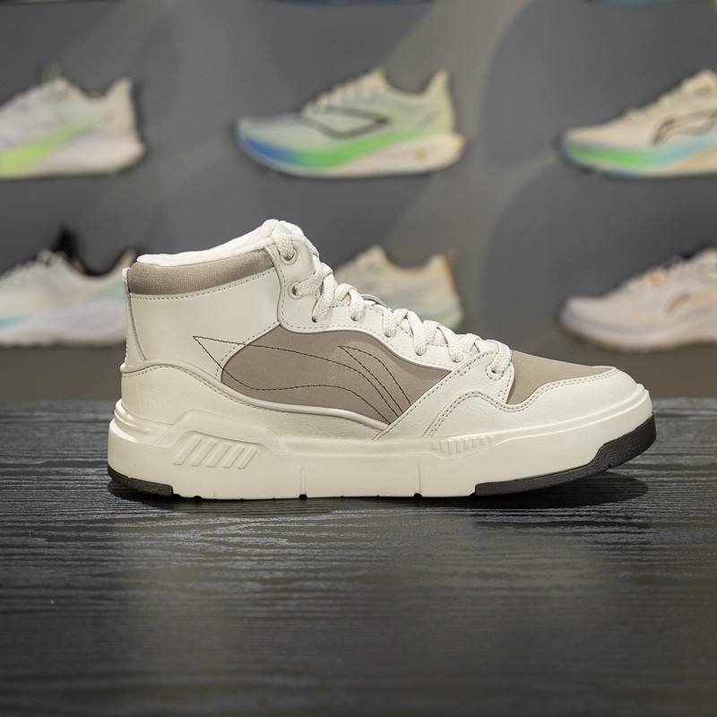 李宁COMMON 80S MID休闲鞋男子2025冬季加绒保暖中帮板鞋AGCV407,淘宝优惠券,粉丝福利购,淘宝优惠卷