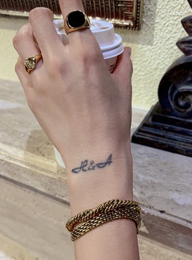 复古金色戒指黑色琉璃戒指vintage大指环