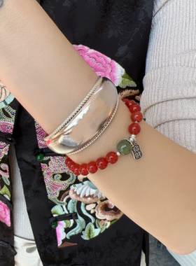 手串红玉髓新年节日手链红色国风饰品珠串珠珠手镯