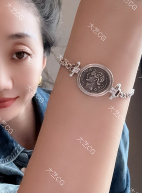 纯银古币手链小众高级感重工925银饰BRAgS 0311