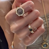 Sterling silver ancient coin ring 925 silver ring opening adjustable retro style