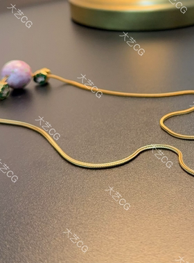 粉樱花冰裂纹琉璃珠项链如意莲花新中式项链小众国风NEGlc 0718