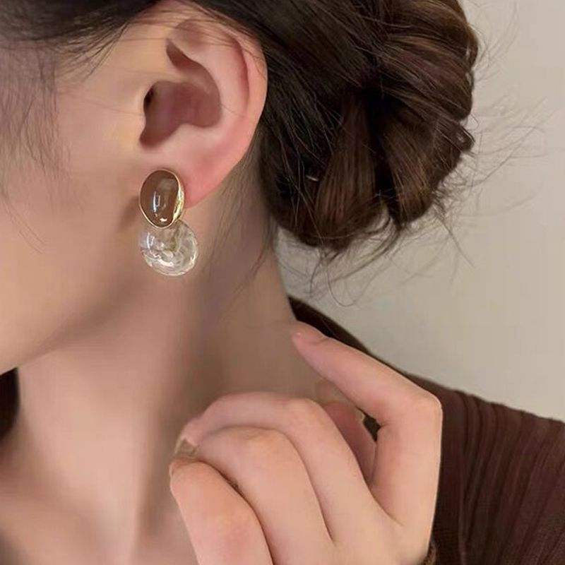 s925银针几何金属高级感耳环2023年新款潮独特小众设计感耳钉女