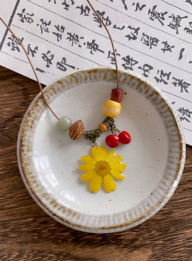 民族风滴胶格桑花朵项链女波西米亚复古度假风长款毛衣链小众配饰